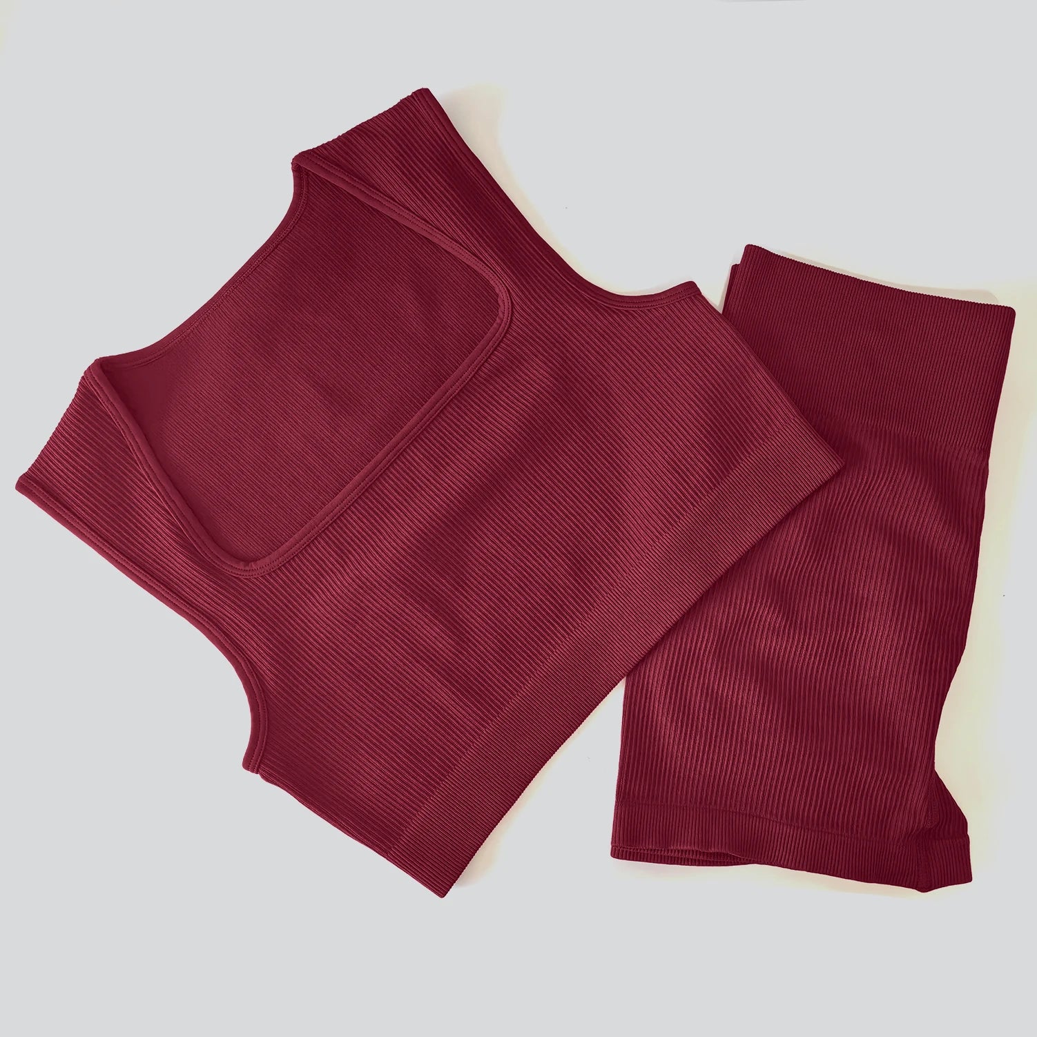Seamless Crop Top Shorts Set