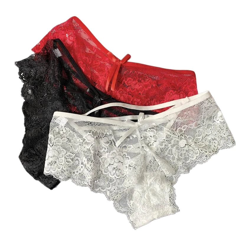 Cross-Strap Lace Brief Panties