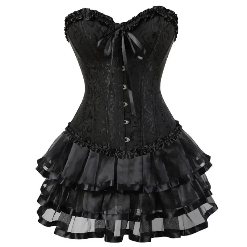 Jacquard Overbust Corset Dress