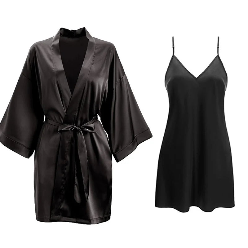 Satin Robe Nightdress Set